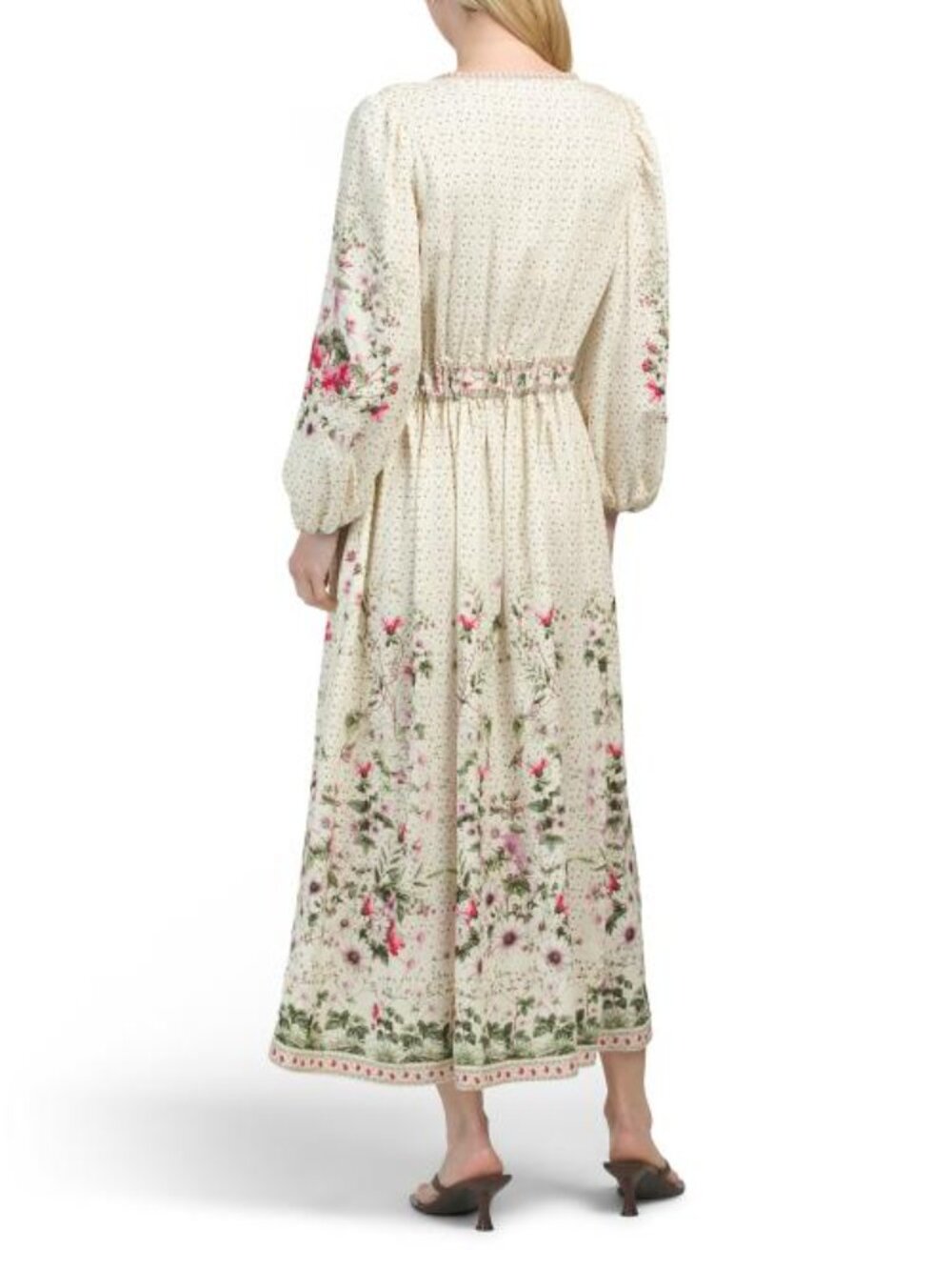 MAX STUDIO Puff Sleeve V-neck Maxi Dress - Picture 2 of 5